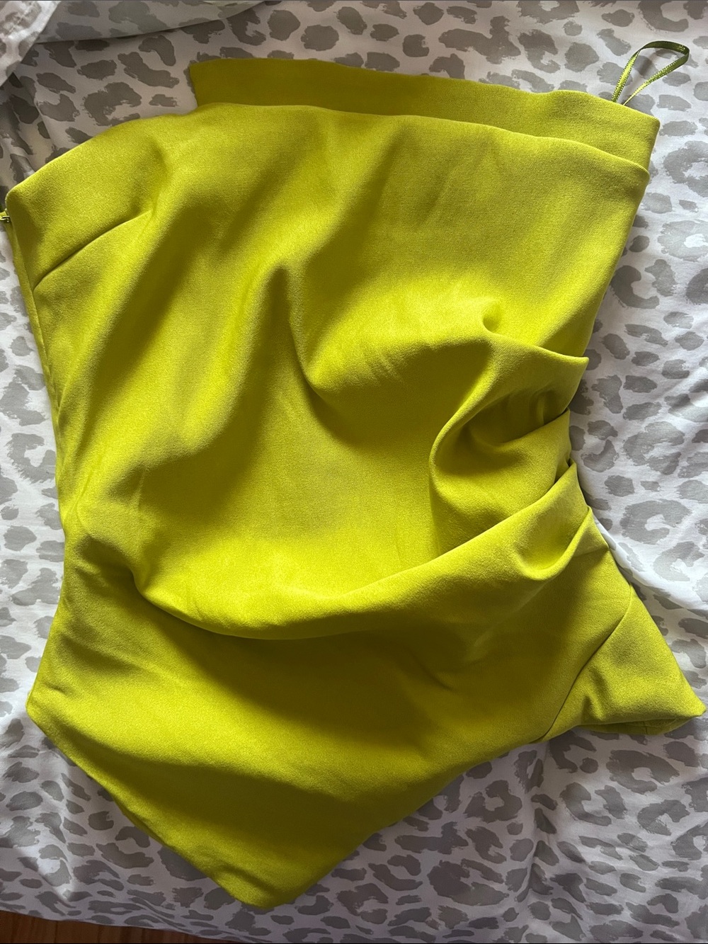 Zara Lime Green Asymmetrical Tube Tob
